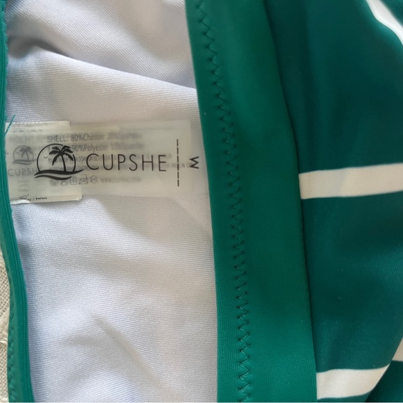 CUPSHE - Emerald Green Bikini, plaid bottoms & matching adjustable top, medium - Picture 11 of 11